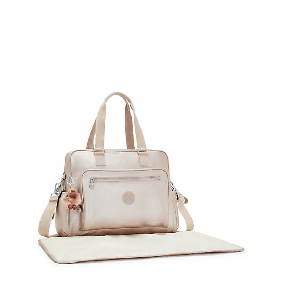 Kipling Alanna Klassiska Metallic Diaper Bag Väska Beige | SE 1977VR